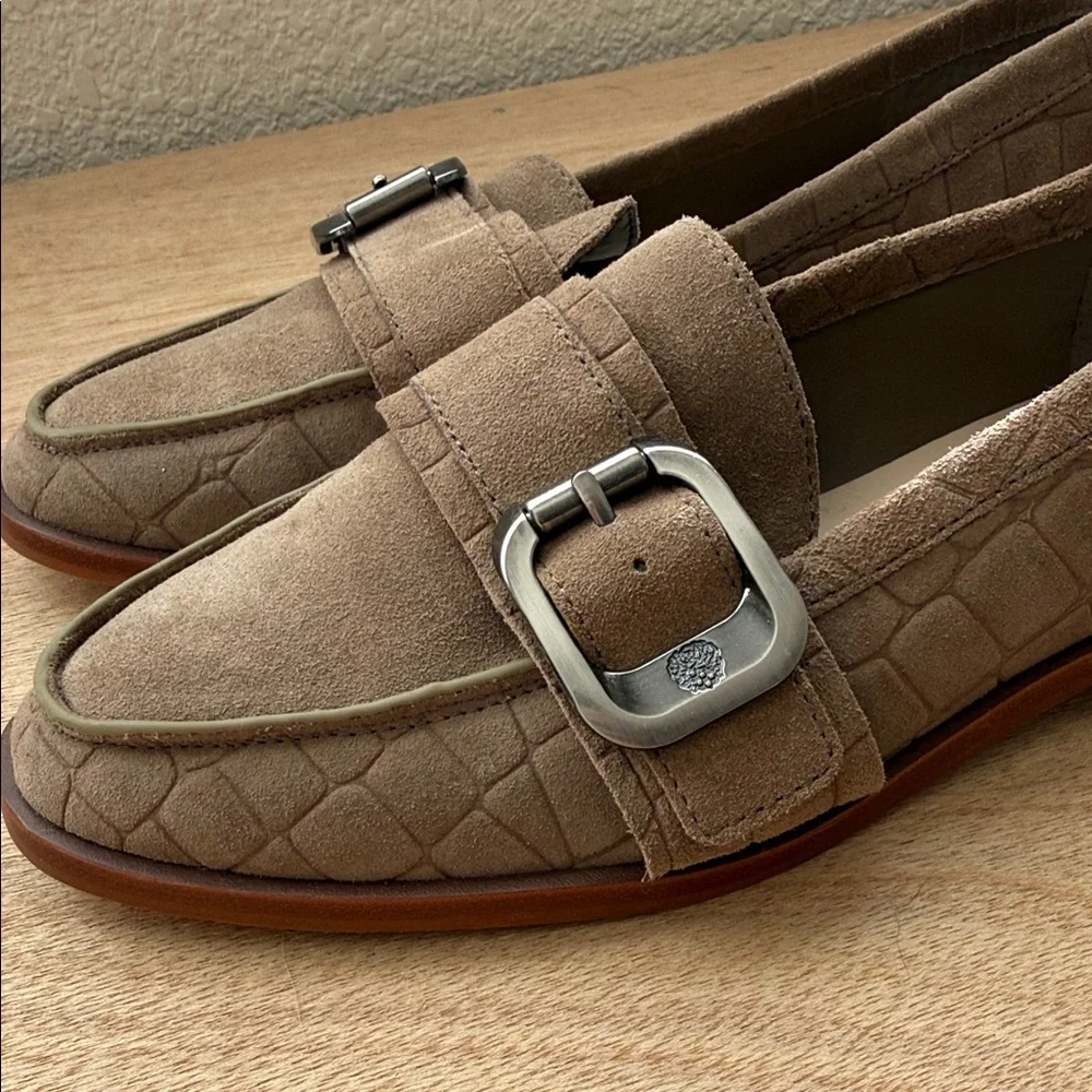 Vince Camuto Brown Loafers with Silver Buckle - Picture 6 of 7